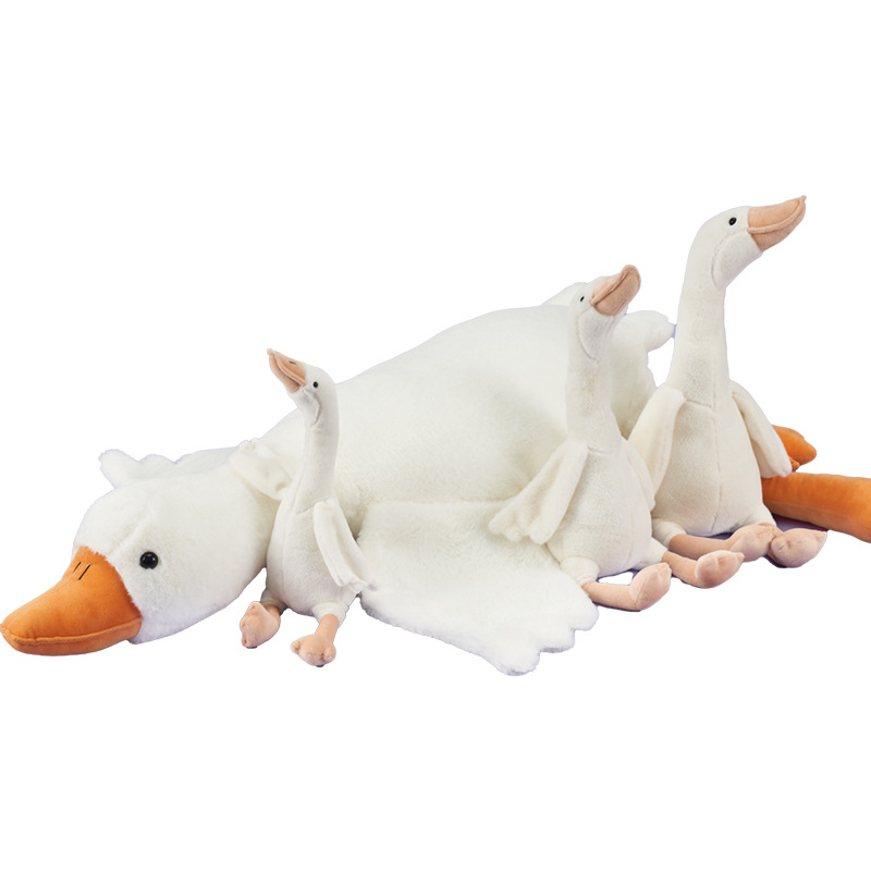 Internet Celebrity nuevo gran ganso blanco almohada largo acostado dormir muñeca niños regalo de la muchacha grande ganso peluche juguete