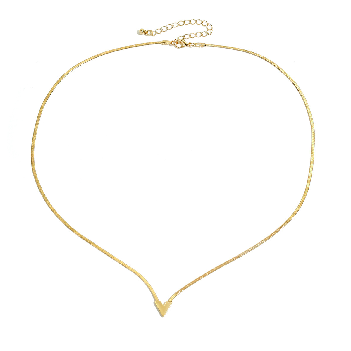 Collana unisex con personalità semplice, a forma di V, a forma di serpente, con catena a forma di osso, da uomo, di nicchia, hip hop, di fascia alta, da uomo_voghion.com