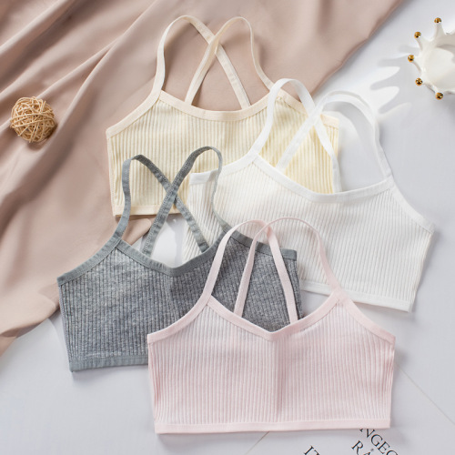 Ladys Underwear, Female Student, Junior High and High School, Girl Strap, Thin European Style Beautiful Backless Bra, Developmental Period Sports Wrap Bra, Manufacturer