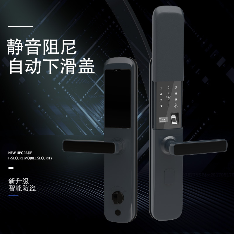 Bloqueo de huellas digitales puerta antirrobo doméstica cerradura inteligente cerradura automática puerta deslizante contraseña cerradura deslizante semiautomática