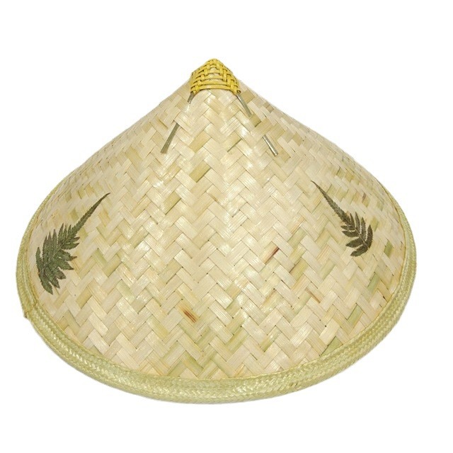 Sombrero de Bambú Tejido Tradicional con Protección Solar para Danza y Trabajo