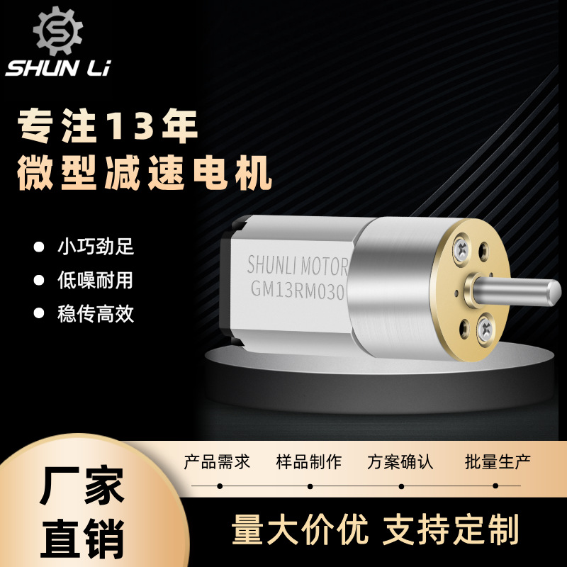 厂家供应6V12VGM13低转速减速电机电子锁美容仪器直流减速马达
