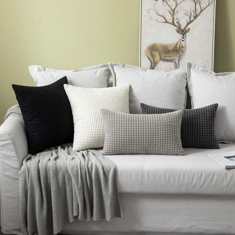 Amazon Independent Station ins Nordic Pillow Simple Modern Corduroy Sofa Cushion Corn Grain Pillowcase