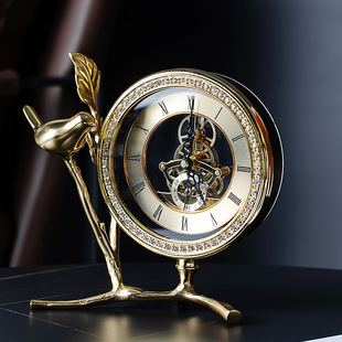 Light luxury modern metal high-end clock home living room wine cabinet decoration creative desk desktop clock