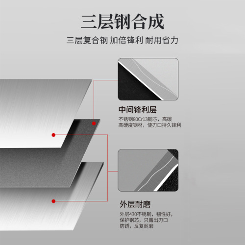 Eighteen-character cooking knife for home use, bone-cutting, vegetable and meat slicing, sharp chef's knife, special for women, eighteen-character knife