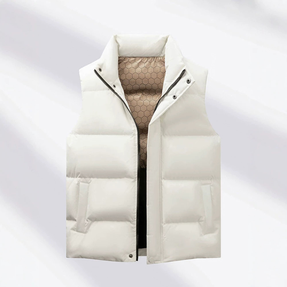 New men's vest, autumn and winter style, stand-up collar, warm, outerwear, trendy sleeveless jacket for young men.
