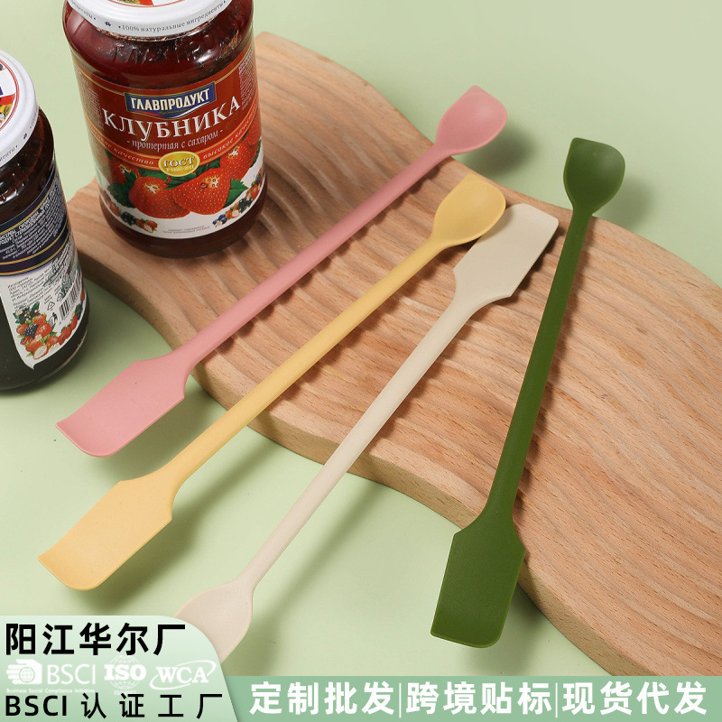 现货现货硅胶刮刀果酱抹刀双头果酱刮勺厨房家用双头搅拌勺小调羹|undefined