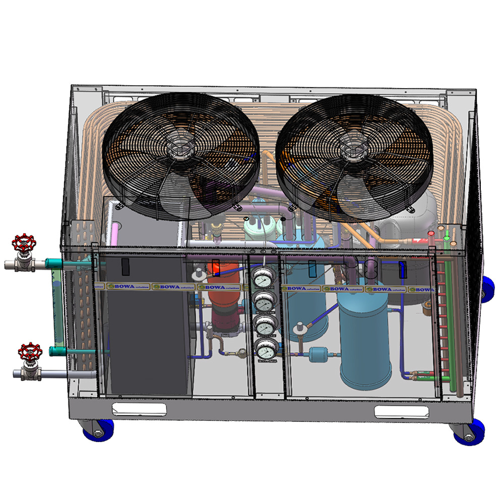 5+5P整体可移动式风冷乙二醇载冷完整系统用于低温-25°C应用场景