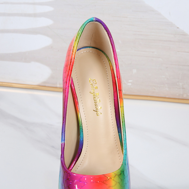 Giày cao gót nữ mũi nhọn gót thép 22 cm, kiểu stiletto quyến rũ, cổ cao mắt cá chân — Màu đỏ chi tiết 8