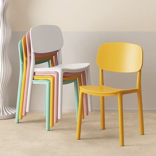 Stool for Home Use with Backrest, Thickened Plastic Chair, Stackable, Comfortable for Long Sitting, Dining Table, Simple Commercial Restaurant Dining Chair