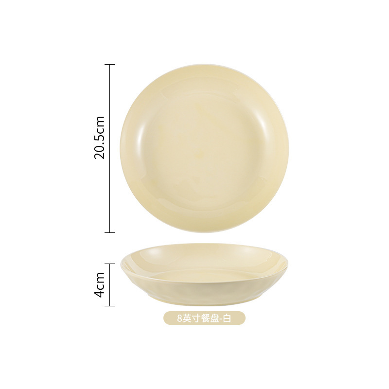 Juego de vajilla de cerámica, platos para el hogar, combinación de tazón de arroz de estilo crema, regalo de alto valor, tazón fresco pequeño