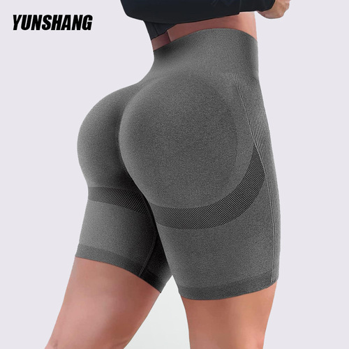AB yarn wear-resistant peach butt yoga shorts quick-drying running sports outerwear tight-fitting fitness leggings three-quarter length pants