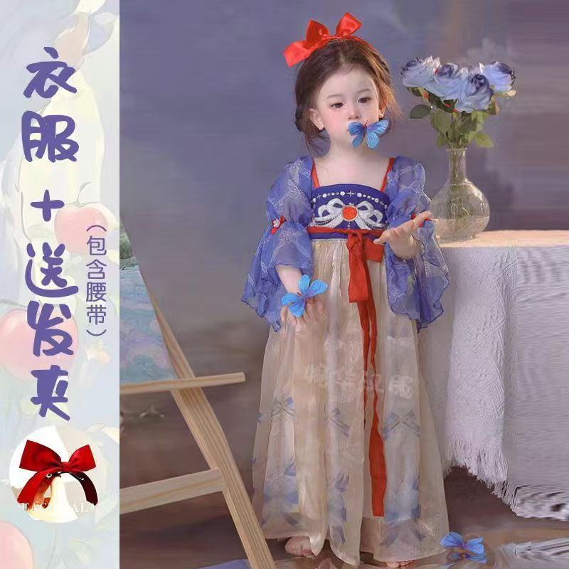 女童汉服2025春夏新款 白雪公主改良汉服裙表演连衣裙周岁古风裙|undefined