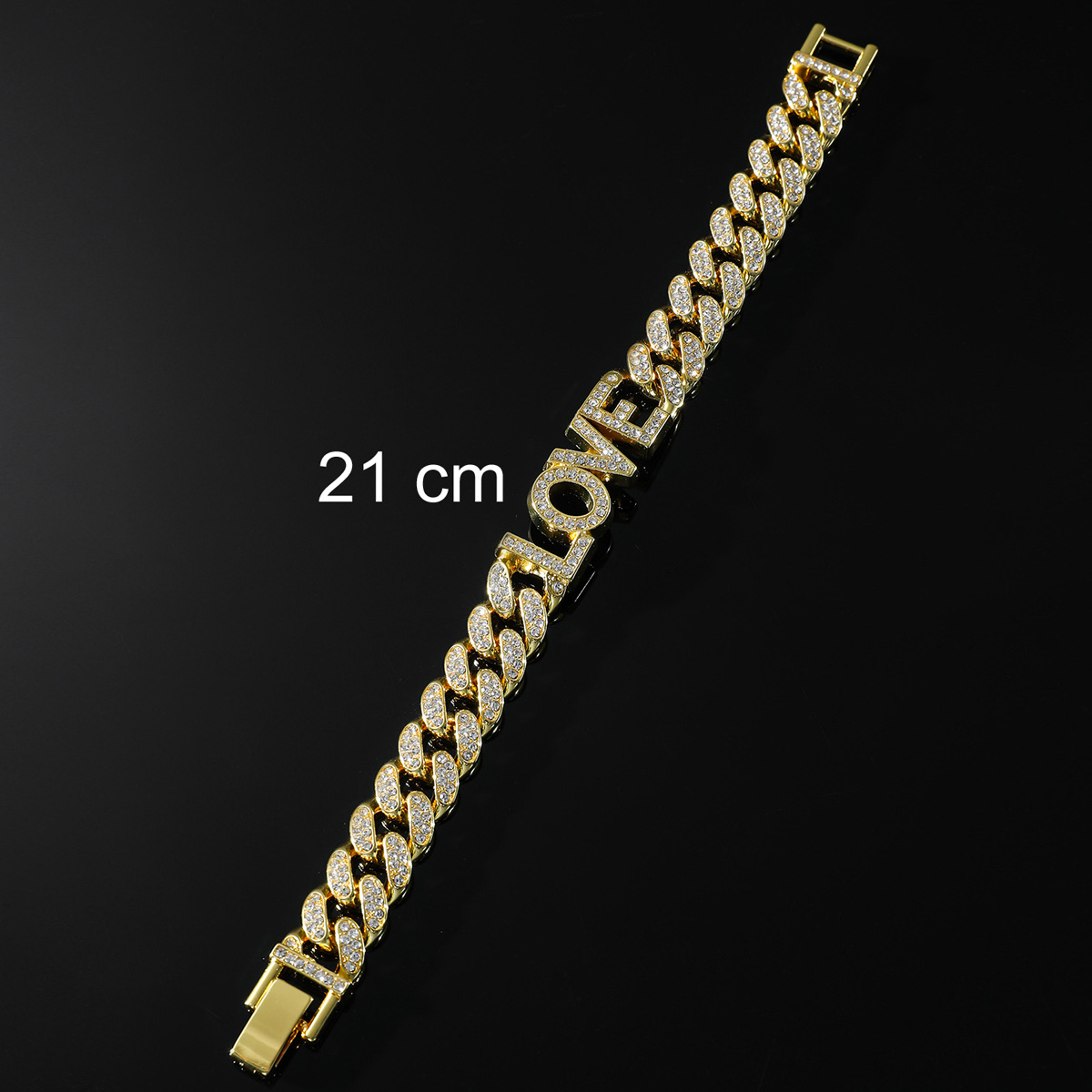 Hip Hop Liebe Legierung Überzug Inlay Strasssteine Männer Armbänder display picture 2