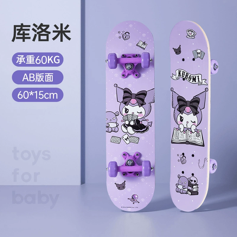 Sanrio, детский скейтборд, профессиональный самокат для начинающих на четырех колесах, игрушка с двумя изогнутыми концами, 12 лет
