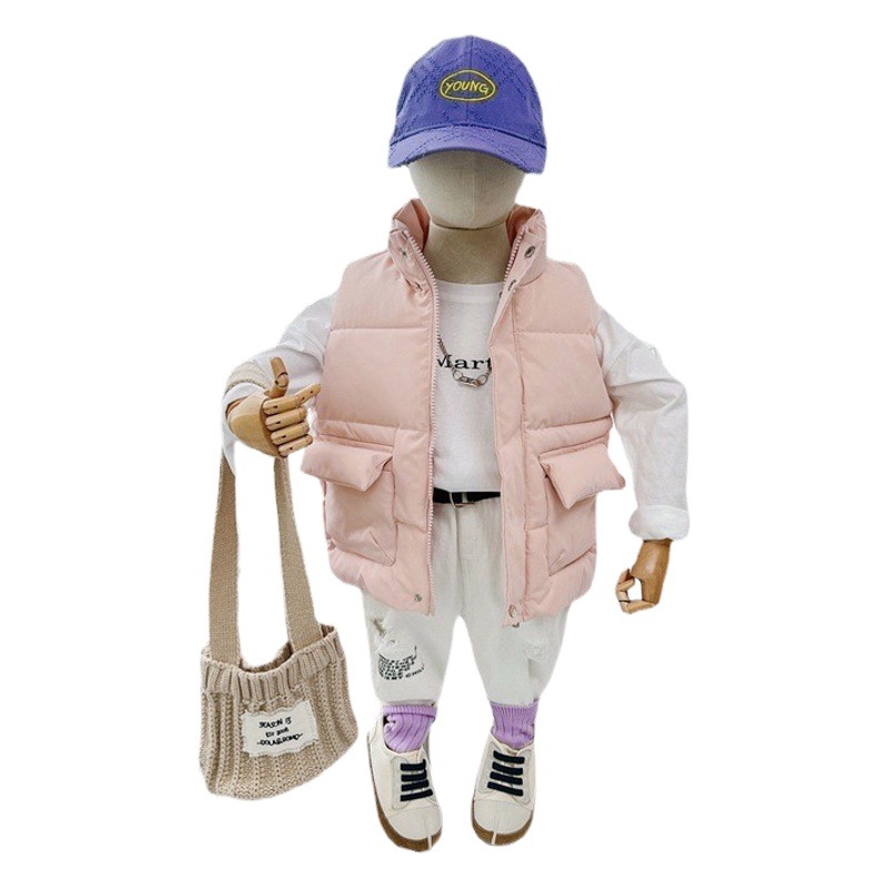 Chaleco de algodón para niños chaleco cálido para niños y niñas bebé Otoño e Invierno chaleco exterior forro de ropa a juego