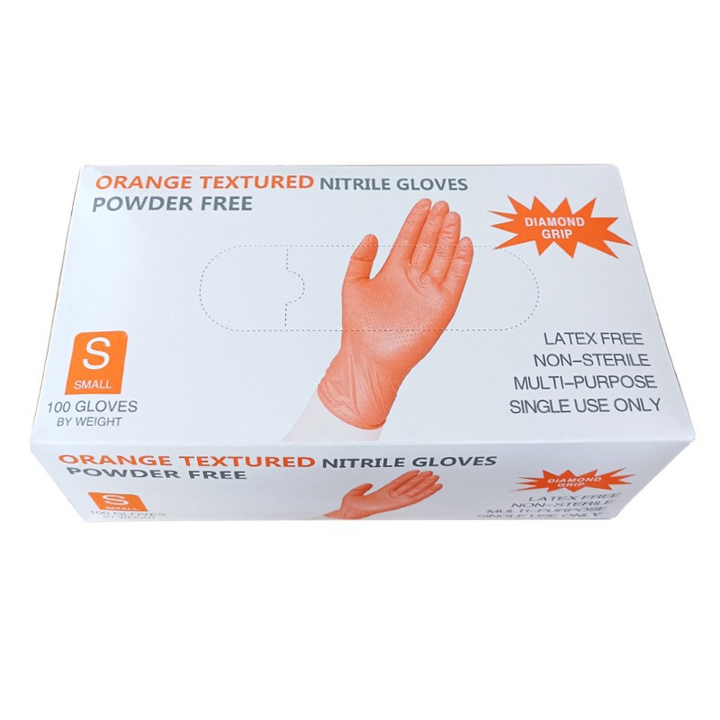 Guantes de nitrilo de diamante negro naranja super grueso antideslizante a prueba de aceite reparación mecánica de automóviles seguro laboral industrial genuino image 13