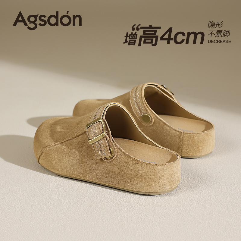 Zapatos de Dengbocken 2026 nueva primavera de un pedazo de zapatillas de fondo grueso perezoso super caliente zapatillas de cabeza media