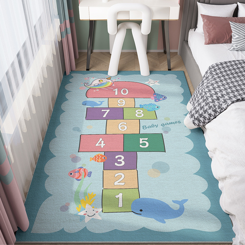 어린이방용 바닥매트, 침실 침대 옆 카펫, 아기 출입구 낙상방지 점프 매트, 입구 만화 프린트 매트