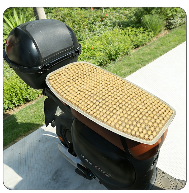 New Style Electric Vehicle Motorcycle Wooden Bead Seat Cushion Breathable Non-Slip Sun Protection Massage Cushion Universal Seat Cushion Wholesale