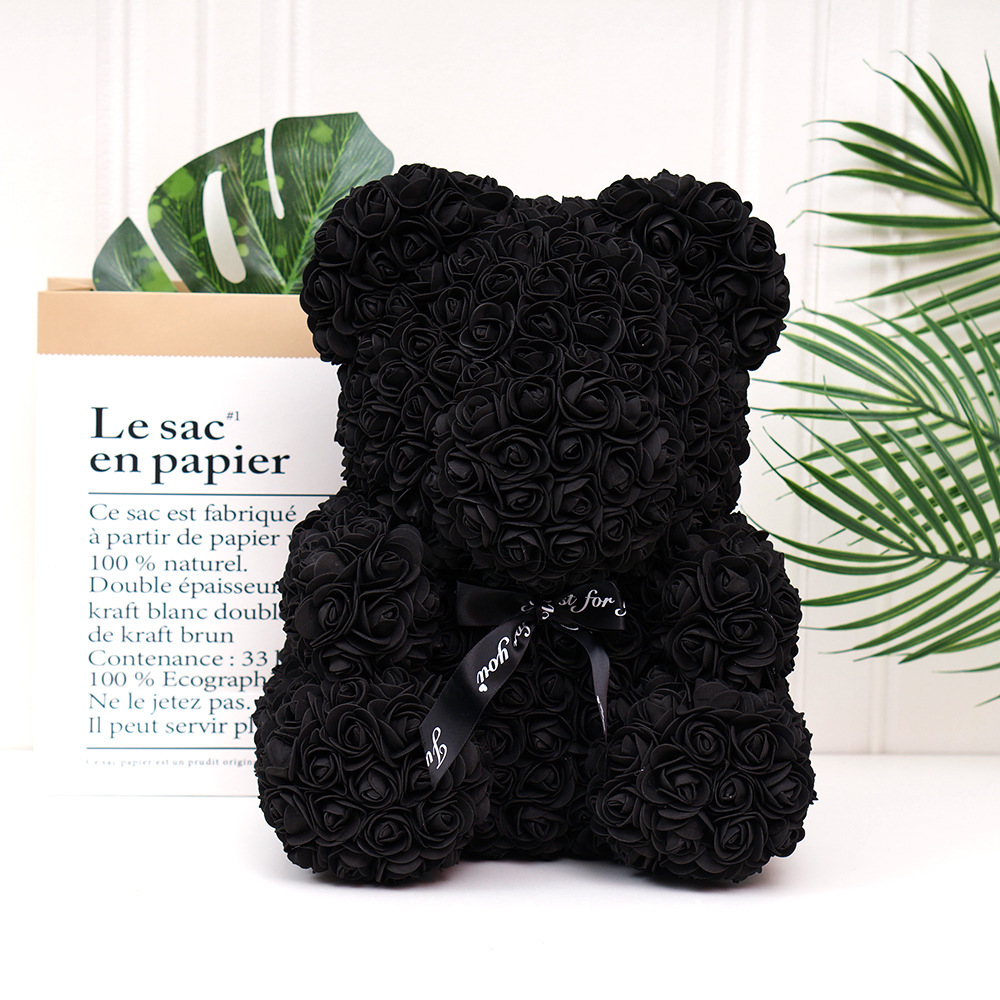 Día de San Valentín regalo Rosa oso ramo de Navidad eterna flor Rosa oso caja de regalo ramo corazón abrazando regalo de cumpleaños