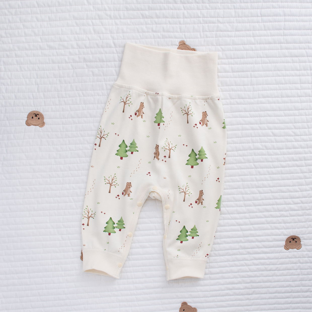Pure cotton forest bear belly pants