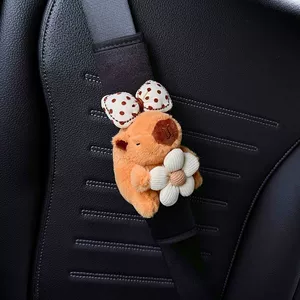 Car seatbelt shoulder pad, capybara cute car decoration accessory, suitable for all seasons