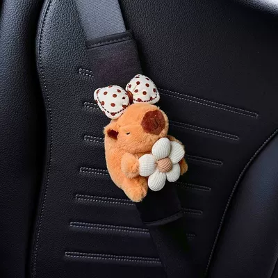 Car seatbelt shoulder pad, capybara cute car decoration accessory, suitable for all seasons