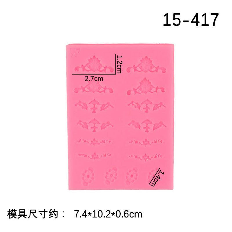 Retro patrón espejo marco de fotos tallado silicona fondant DIY pastel hornear chocolate decoración hecha a mano del molde