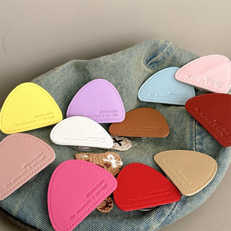 Leather Triangular Mobile Phone Airbag Holder Foldable Telescopic Back Sticker Desktop Men's and Women's Drama Viewing Stand Portable