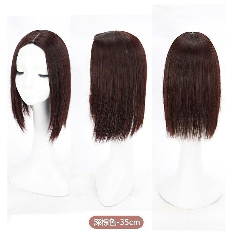 白髪隠し用ヘアピース、女性用トップピース、自然で跡が残らない増毛、軽くて薄いエアバングヘアピース|undefined