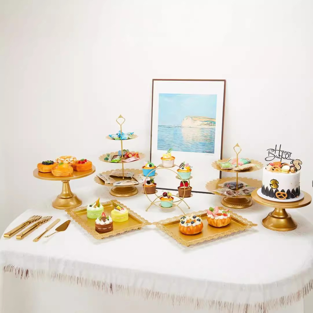 Tabla de postres estante de exhibición estante de pasteles de postre bandeja de pasteles de comida fría estante de mesa de descanso estante de té de la tarde estante de refrigerio
