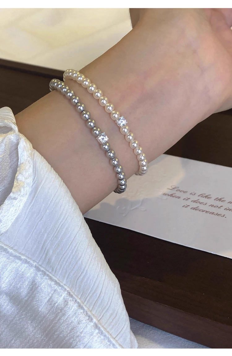 Parelarmband met hart zirkoon bedel voor dames sieraden_voghion.com