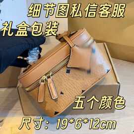 新款时尚字母印花化妆包通勤百搭手提包盒子包高级感单肩斜挎包女