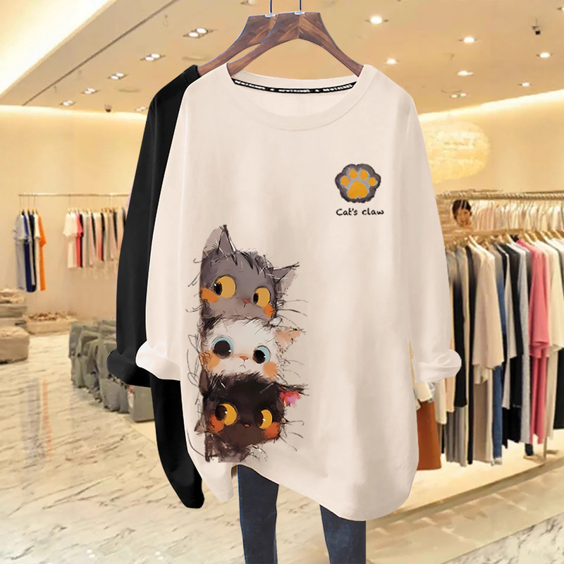 Autumn Pure Cotton Tops 2025 New Long-Sleeved T-Shirts for Women to Wear as Inner Wear and Outer Wear in Autum