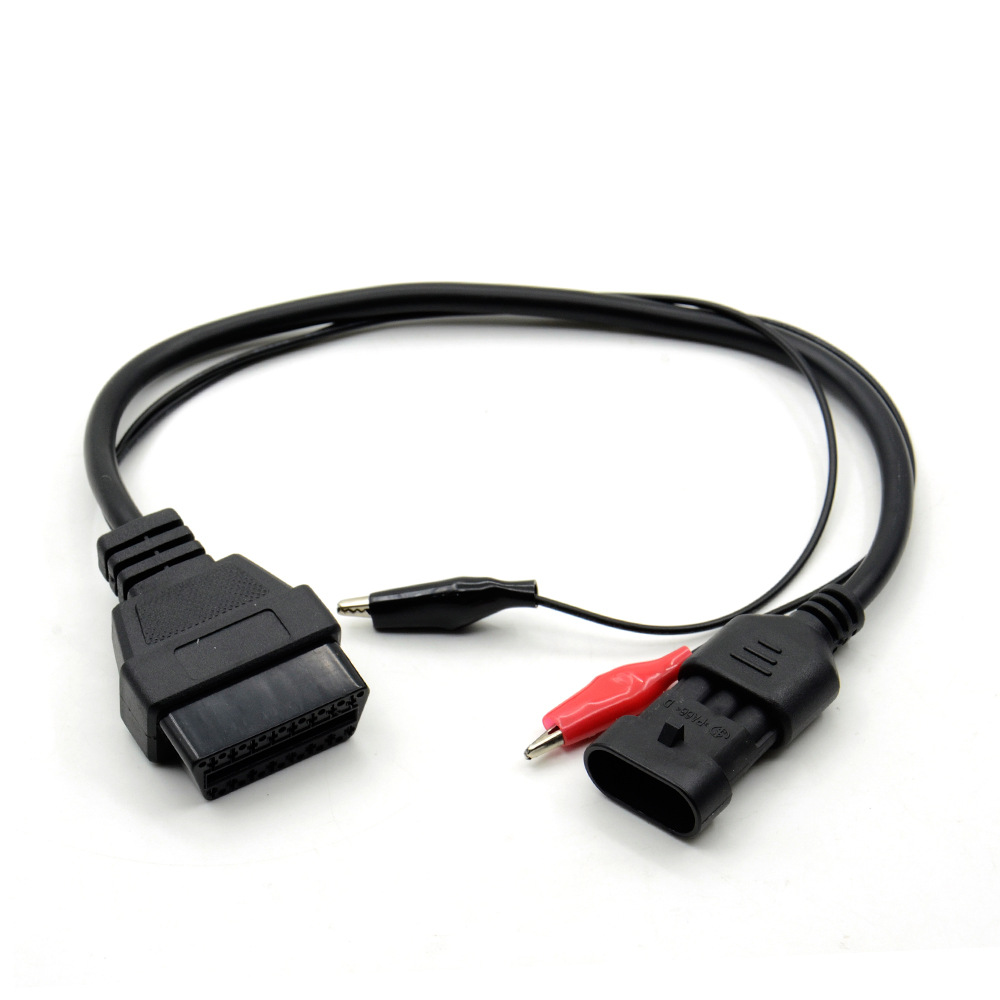 跨境For Fiat 3pin Alfa Lancia to 16 Pin菲亚特检测诊断转接线