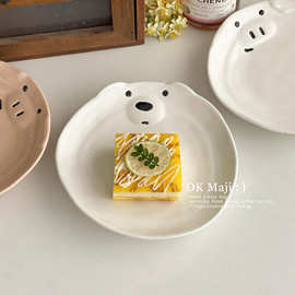 可爱陶瓷盘子家用菜盘高颜值儿童早餐盘稀奇古怪的餐具漂亮甜品盘