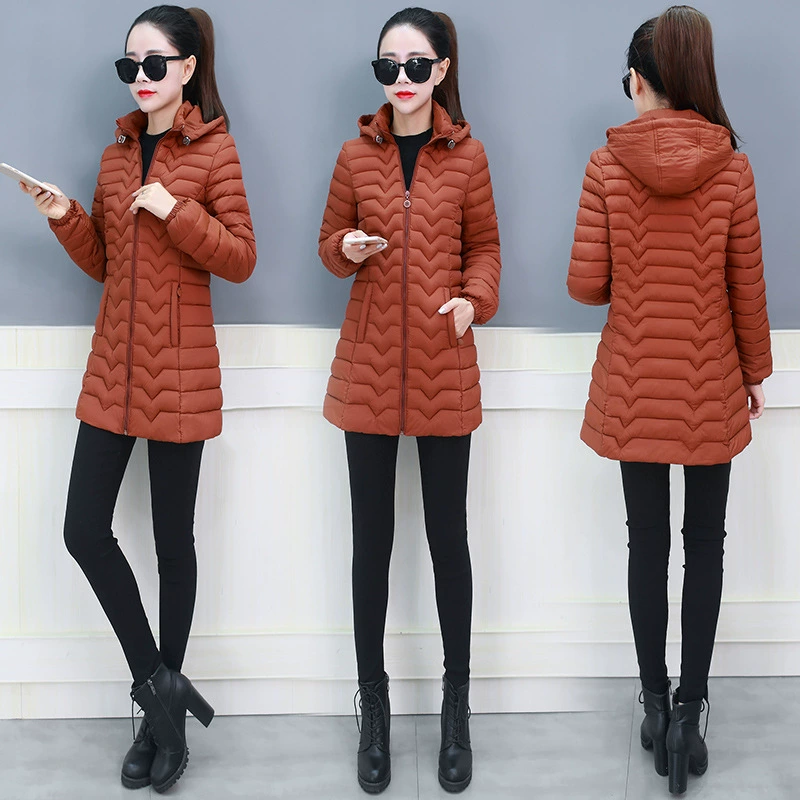 Long winter down jacket with down for mother, plus size, increased thickness, mid-length, for middle age