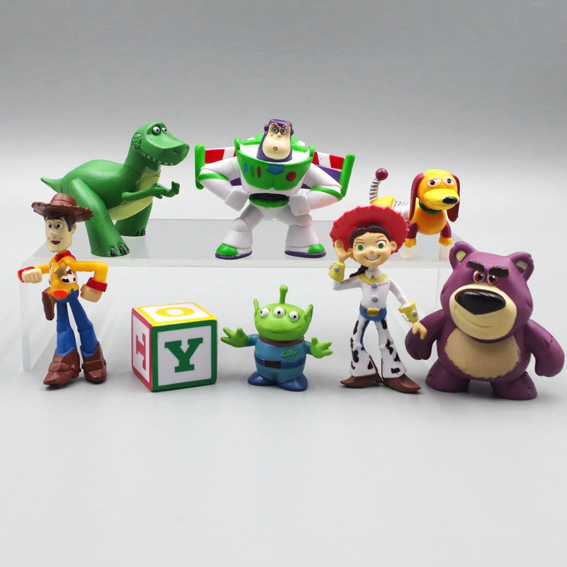 Toy Story Figure Woody Trace Buzz Lightyear Car Cake Decoration Anime Ornament Doll