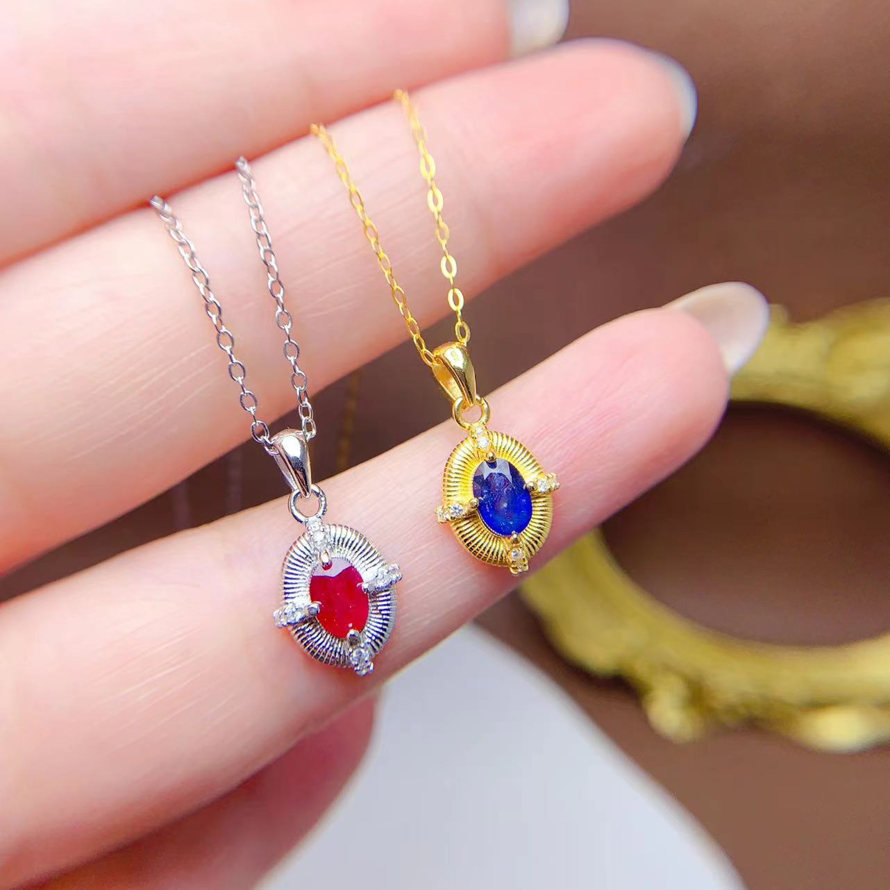 Organic ruby pendant