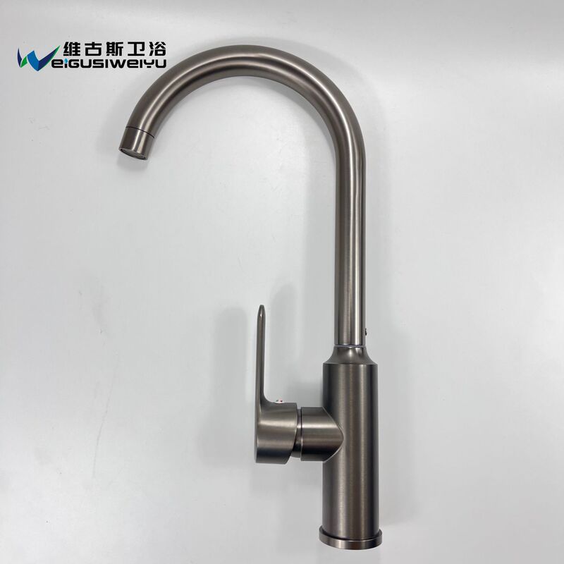 High-Quality 2025 New Model Stainless Steel Gun Gray Hot and Cold Sink Faucet for Kitchen Use
