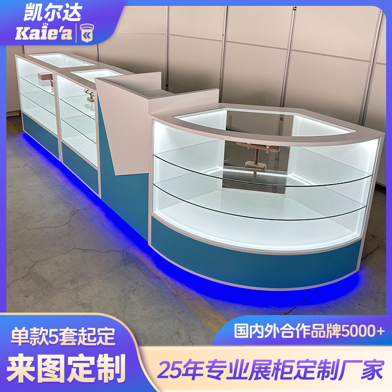 整店设计手机柜台陈列柜电子数码产品玻璃展示柜手机模型展柜定制