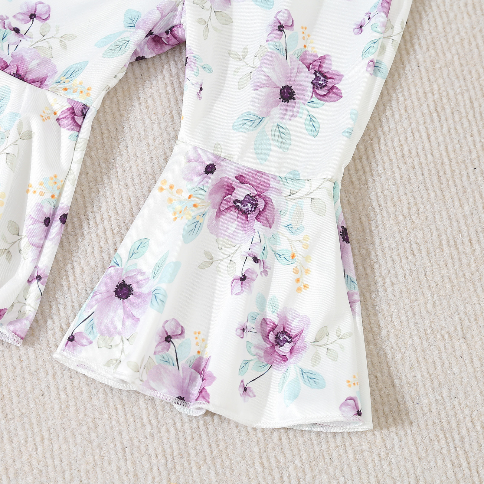 Baby oneie children' clothing, long crawling clothe for infant and young children, two-piece et of bell bottom_voghion.com