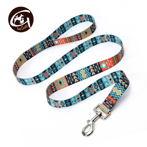 Pet leash foreign trade cross-border hot sale forest starry sky ethnic style pet leash heat transfer dog rope