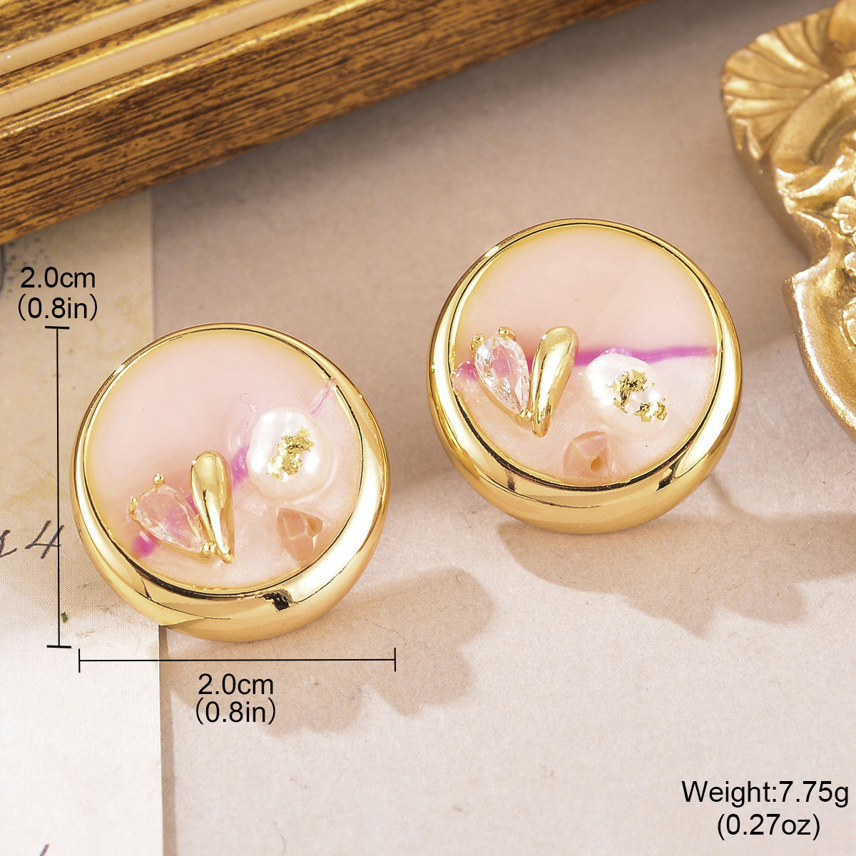 1 Par Retro Flor Enchapado Metal Pendientes De Gota Pendientes display picture 16