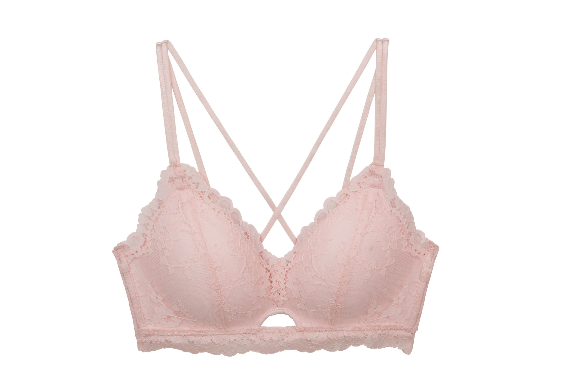 Lace sexy thin wireless bra, underwear, set, thin strap, beautiful back