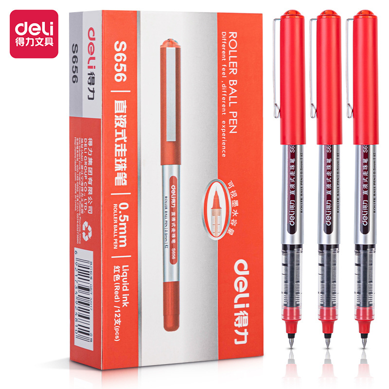 Lápiz líquido directo de 0,5 mm lápiz neutro de aguja completa tipo líquido directo S656 lápiz de bola de gran capacidad tipo líquido directo lápiz negro