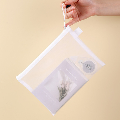 Transparent document bag, large capacity, student test paper, stationery storage bag, grid, multi-specification information organizing bag