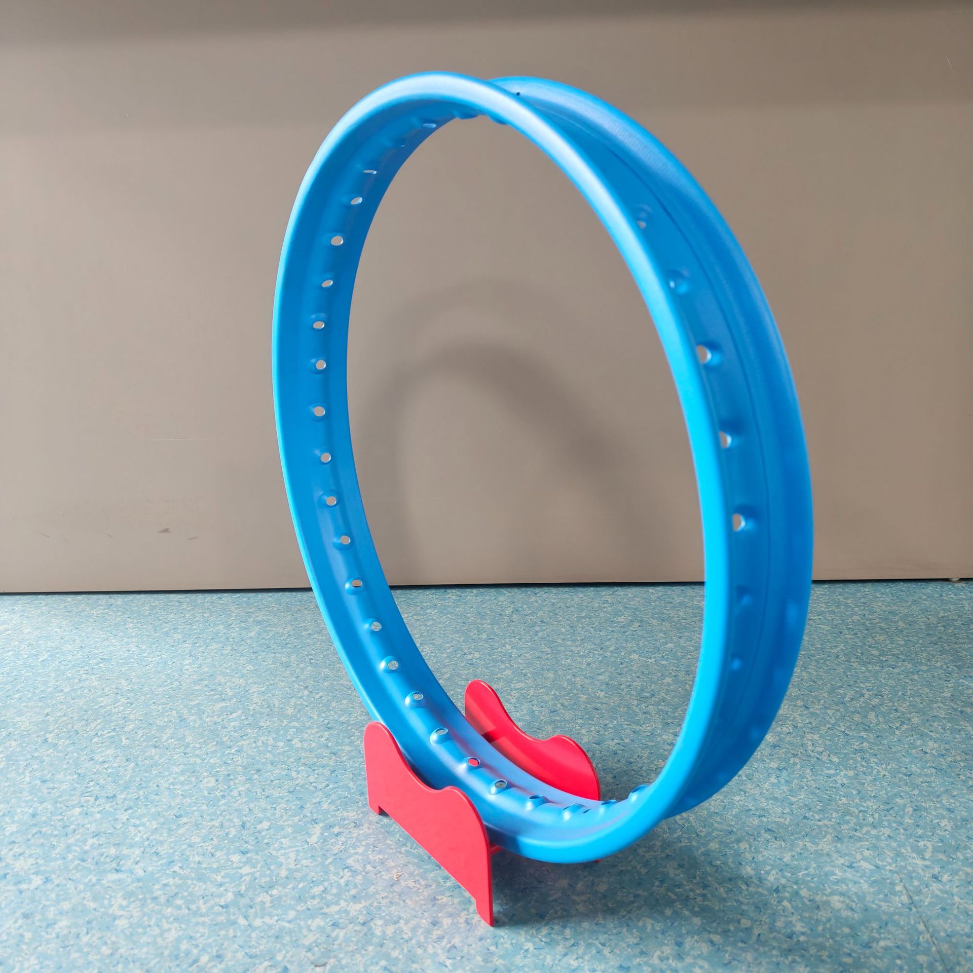 Motorcycle blue powder-coated steel rims with matte spokes, off-road modified rims, available in multiple sizes, wholesale for foreign trade