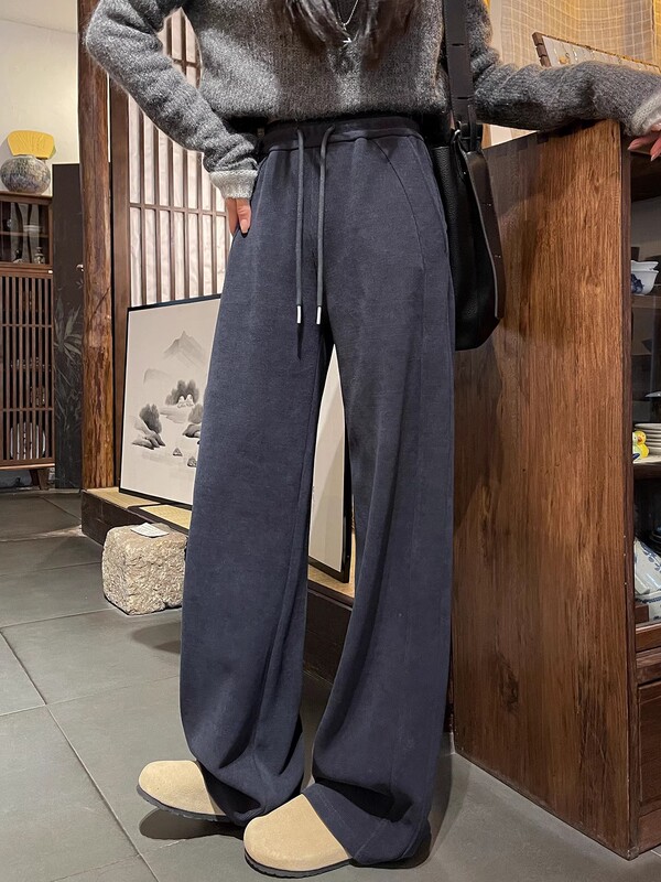 白色阔腿裤春秋季小个子雪尼尔休闲女士裤子2025新款今年流行爆款|undefined
